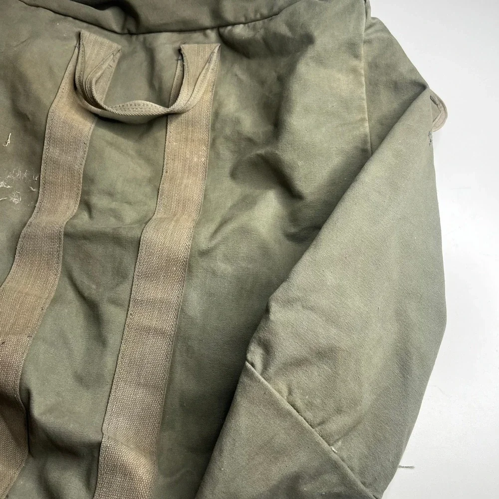 Vintage 1988 US Military Flyers Kit Bag Canvas Duffel Bag Olive Drab 80s Cargo